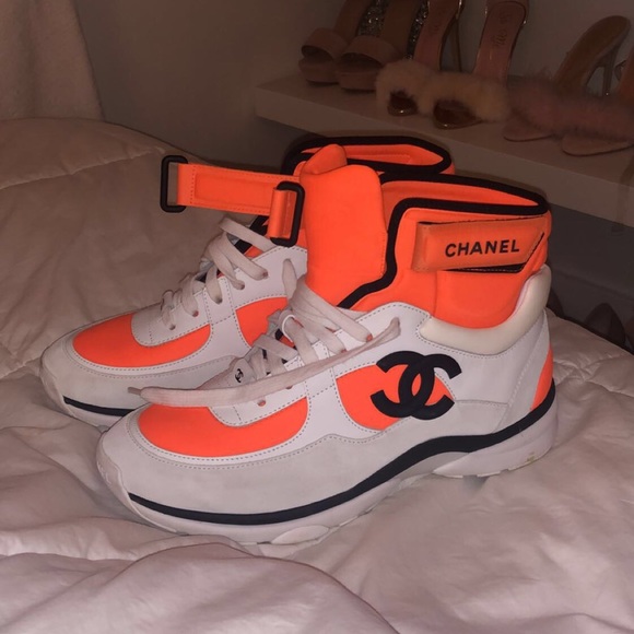 orange chanel boots